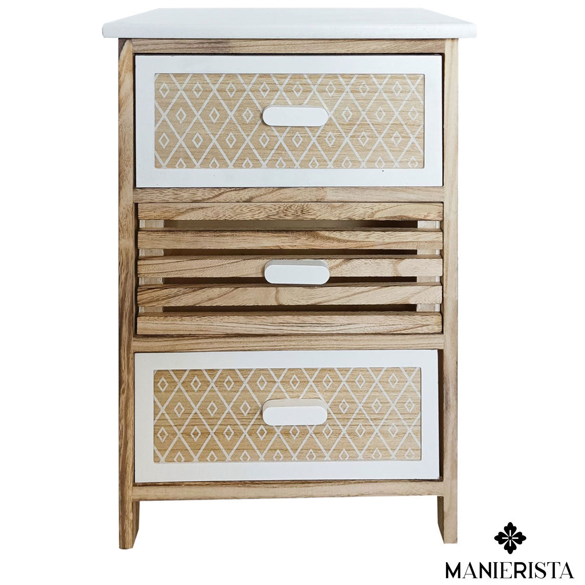 Mobiletto in legno con 3 cassetti