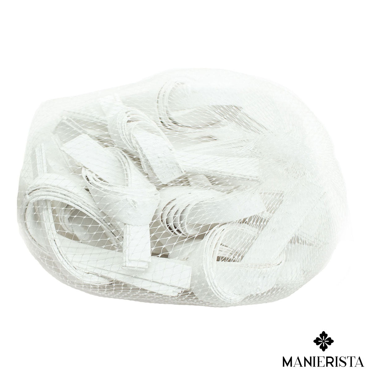 Rete di fiocchetti in legno