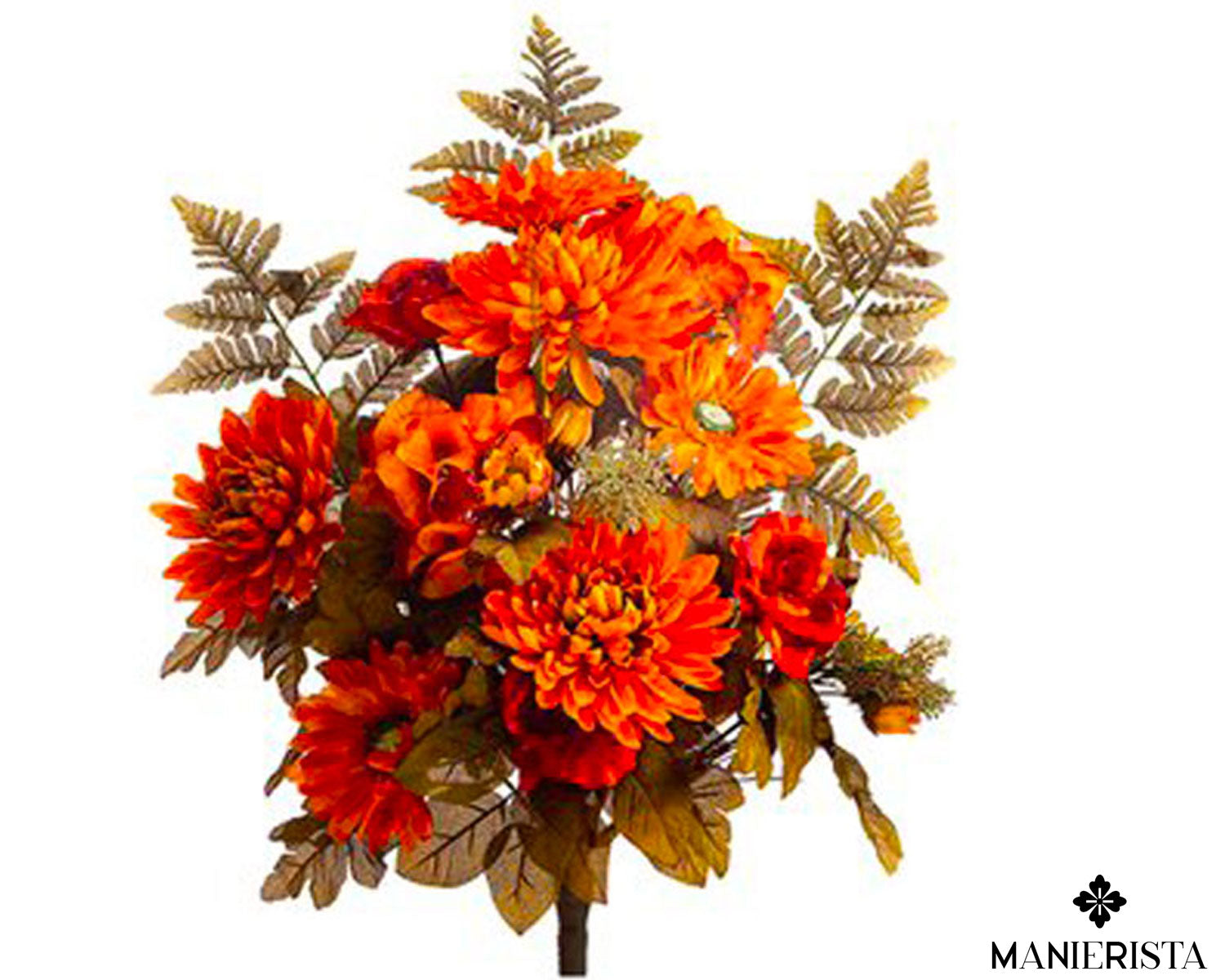 Mazzolino anemone e fiorellini artificiali c/fiocco in raso (54.42