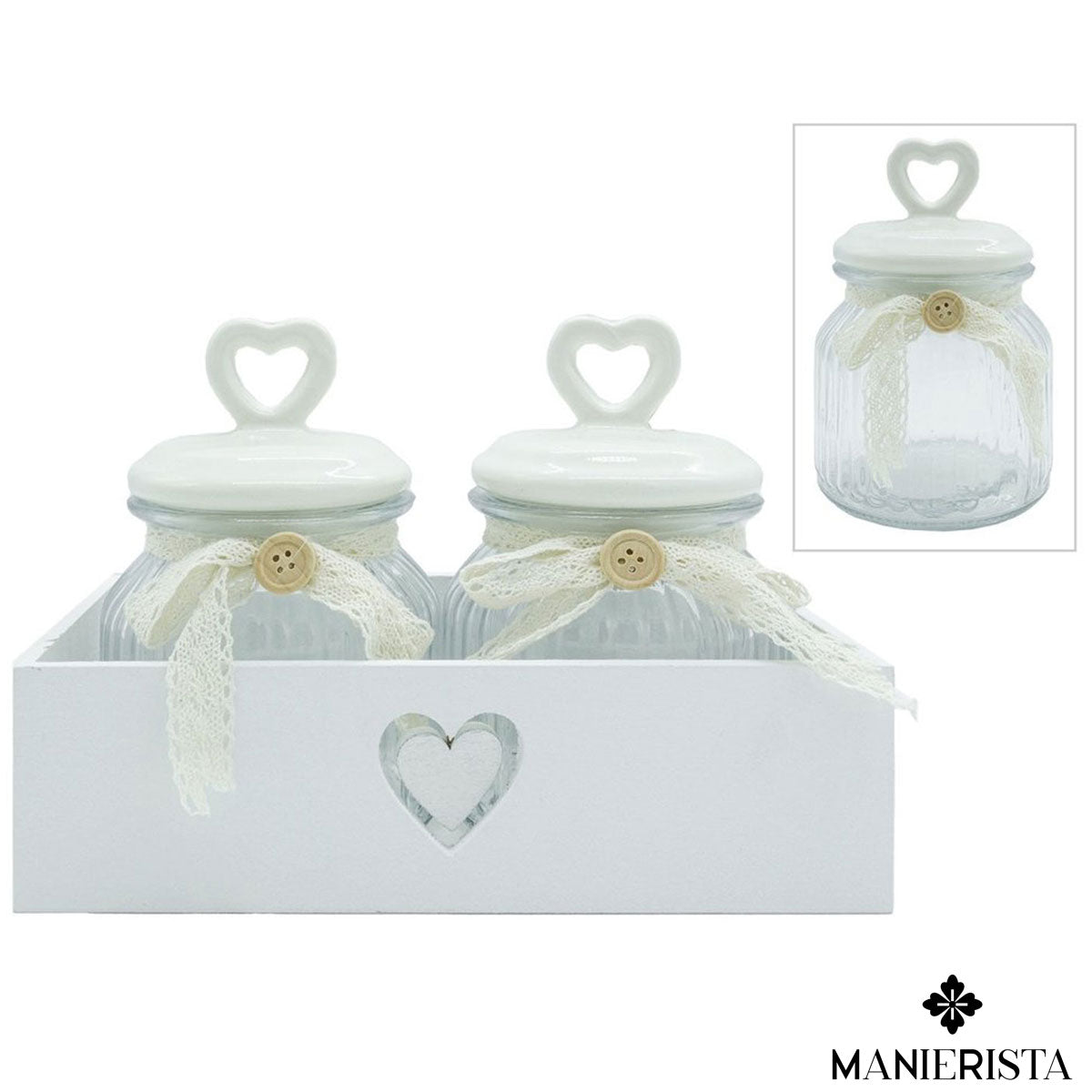 Coppia di barattoli in vetro - 300 o 600 ml