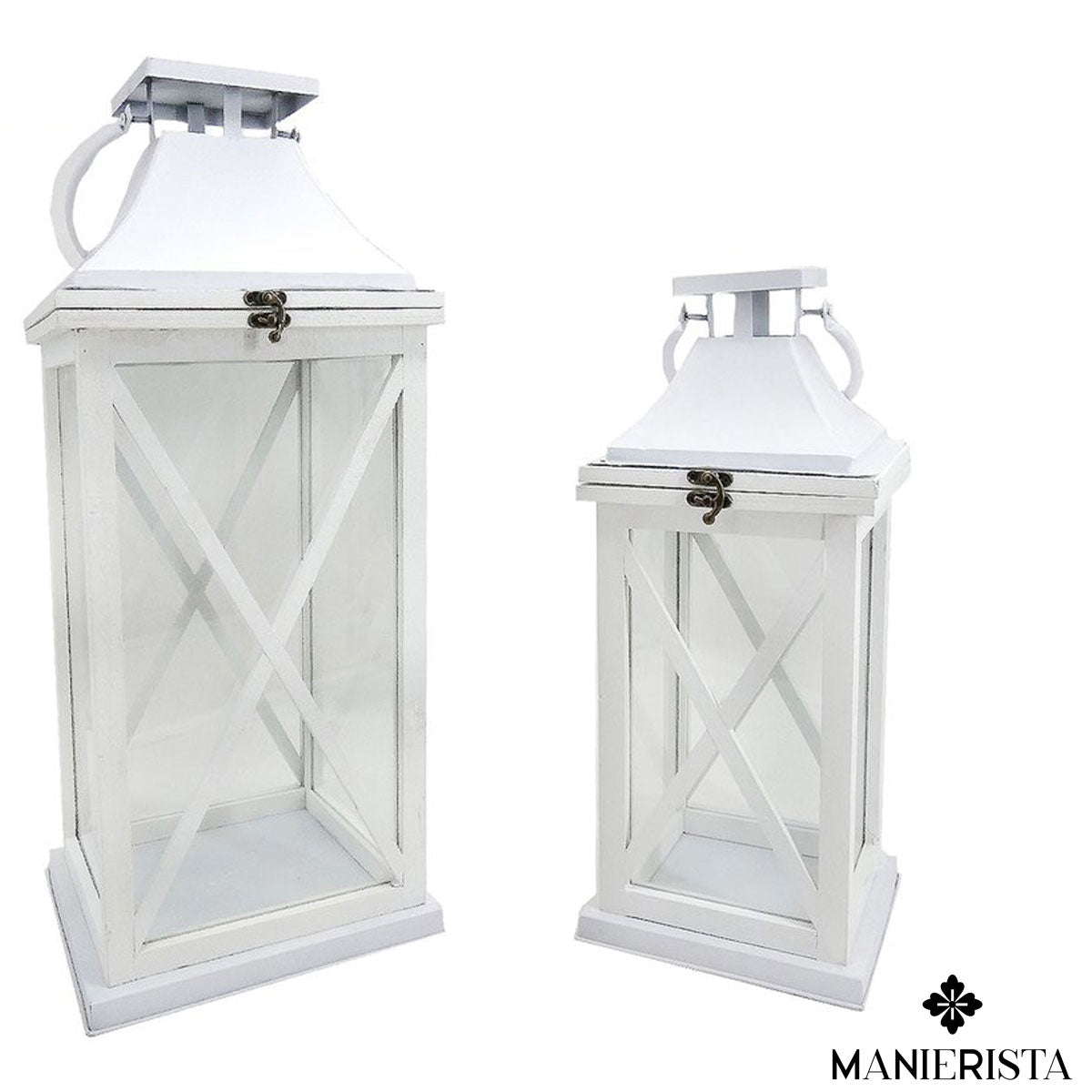 Set di due lanterne - bianco