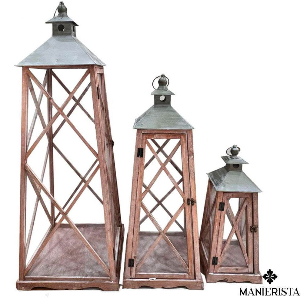 Set di tre lanterne Dubai - naturale