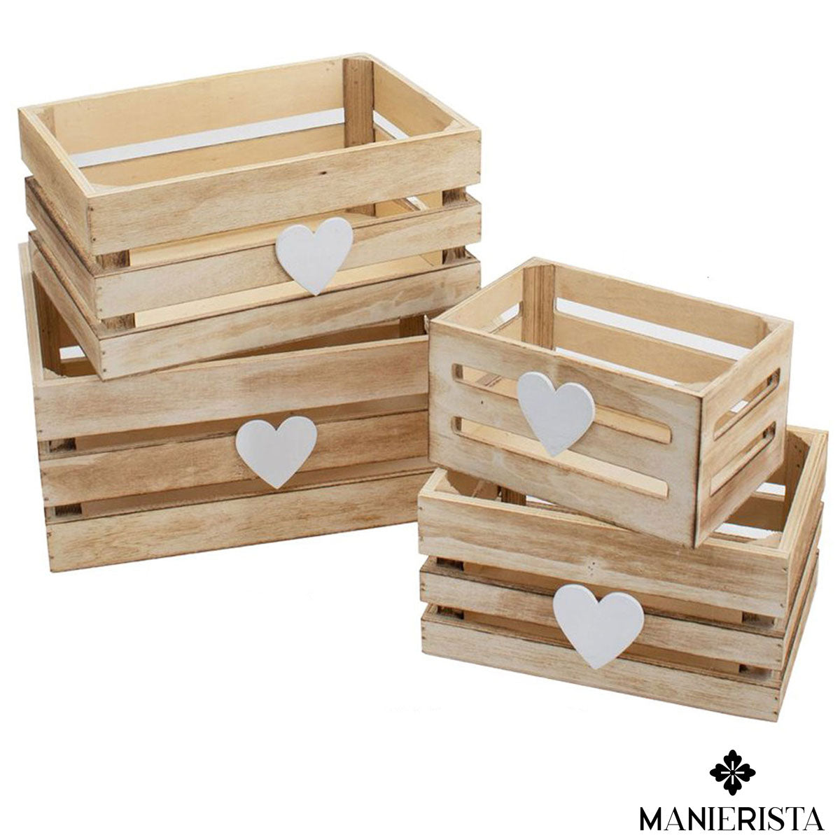 Set di quattro cassette naturali