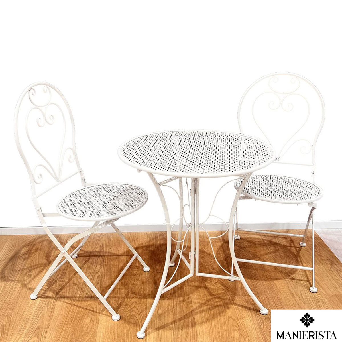 Set tavolino in ferro battuto con sedie
