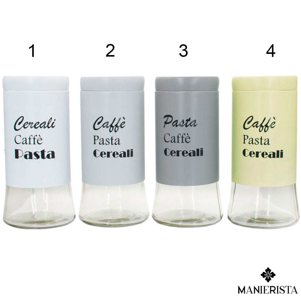 Barattolini in vetro e metallo - cereali, caffè e pasta