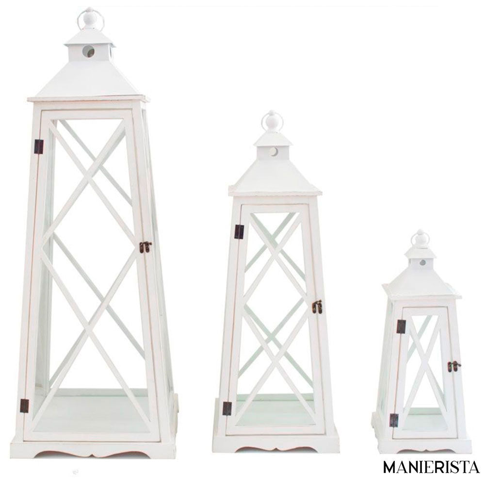 Set di tre lanterne Dubai - bianco