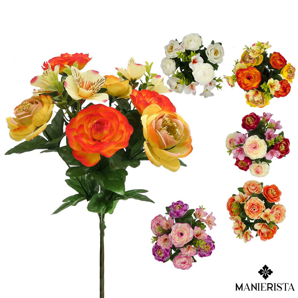 Bouquet di ranuncoli e alstroemerie