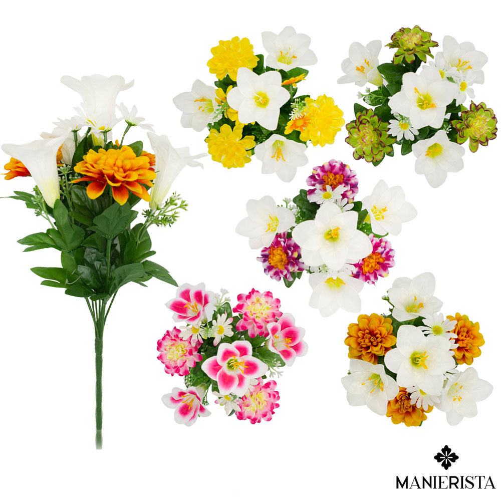 Bouquet di zinnie e gigli