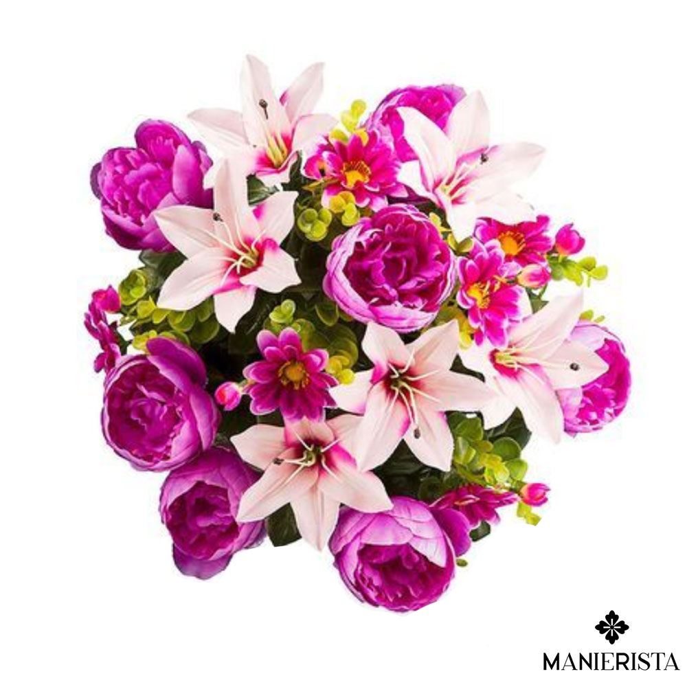 Bouquet grande con peonie, margherite e gigli