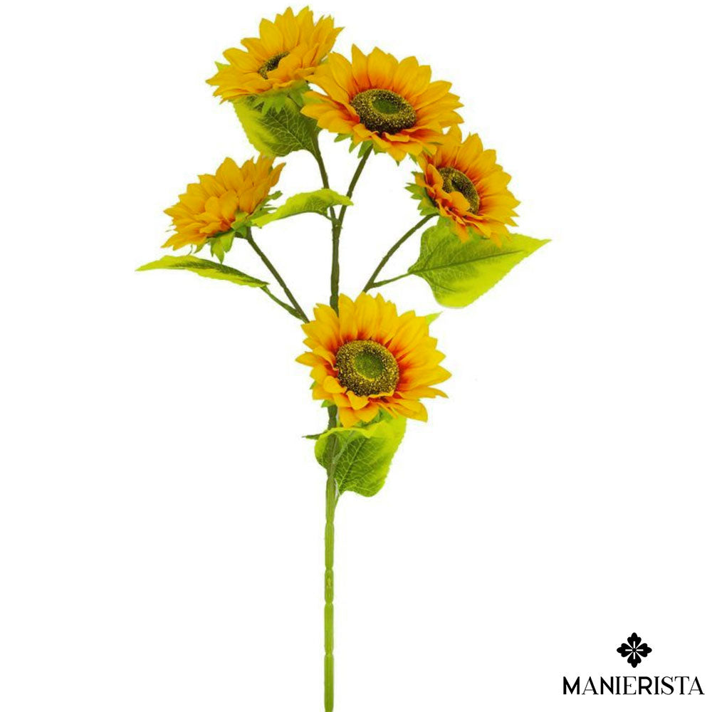 Girasole con 5 fiori - 97 cm
